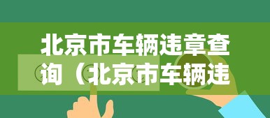北京市车辆违章查询（北京市车辆违章查询平台）