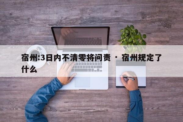宿州:3日内不清零将问责 · 宿州规定了什么
